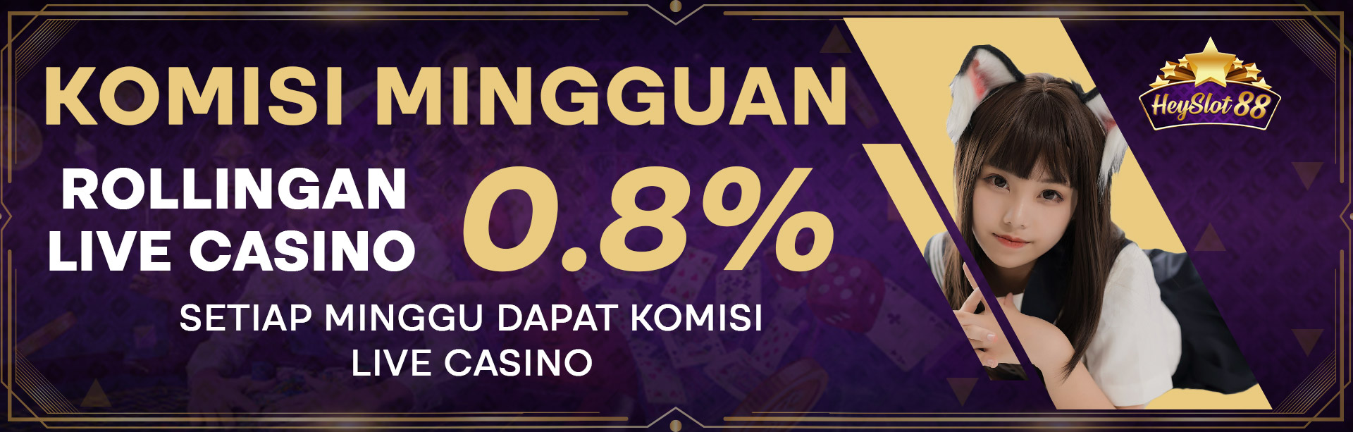 Bonus Komisi Mingguan Live Casino 0.8%