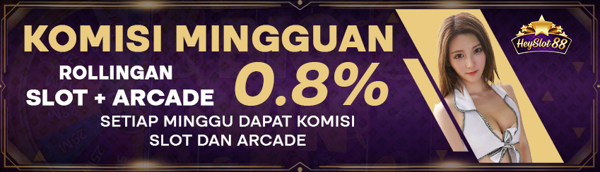 Bonus Komisi Mingguan Slot+Arcade 0.8%